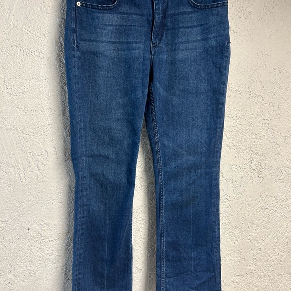 Classic Blue High-Rise Bootcut Jeans with Lived-In Look - Picture 1 of 5